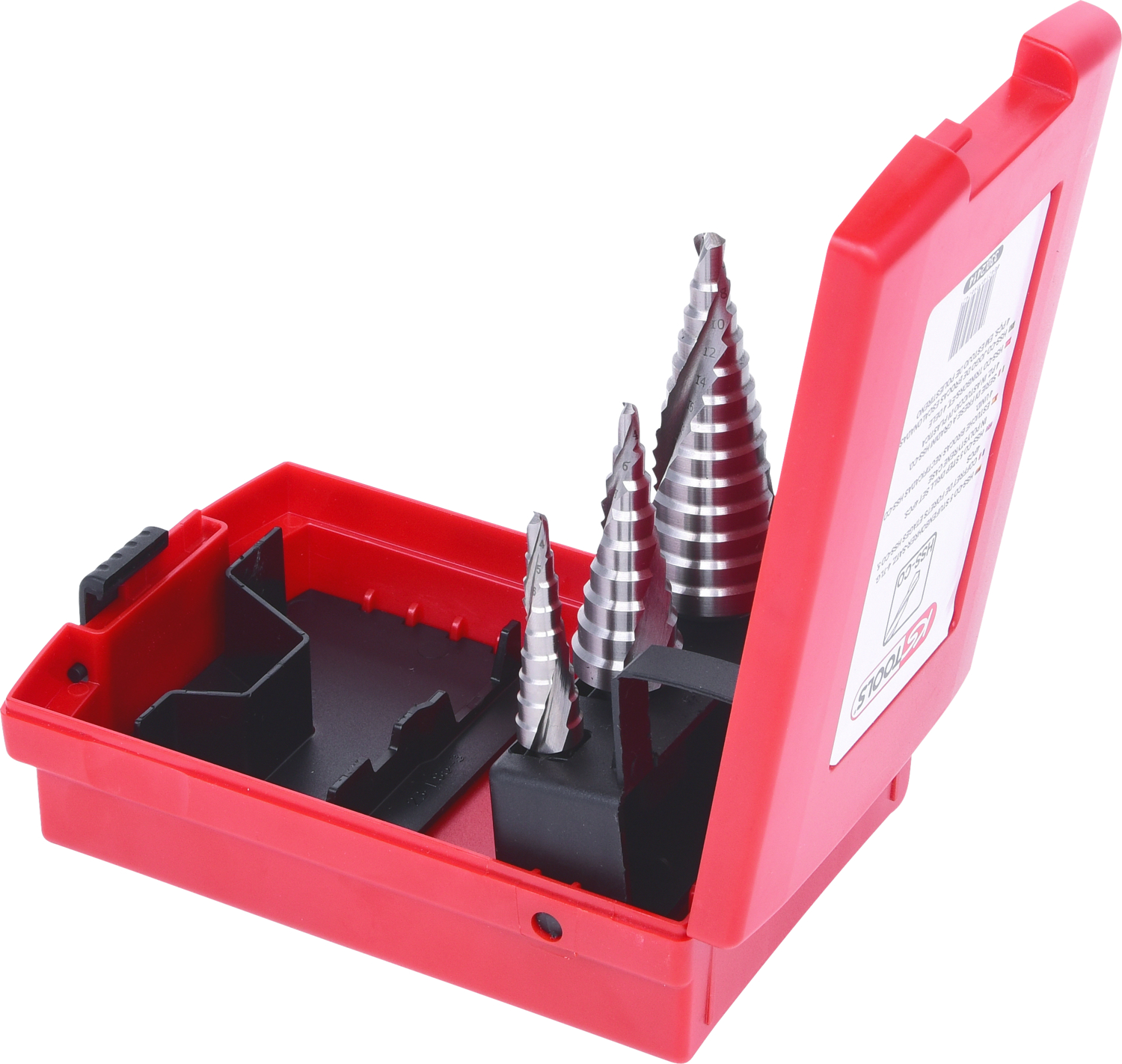 KS Tools HSS Co 5 Stufenbohrer-Satz, Kunststoffkassette 3-tlg