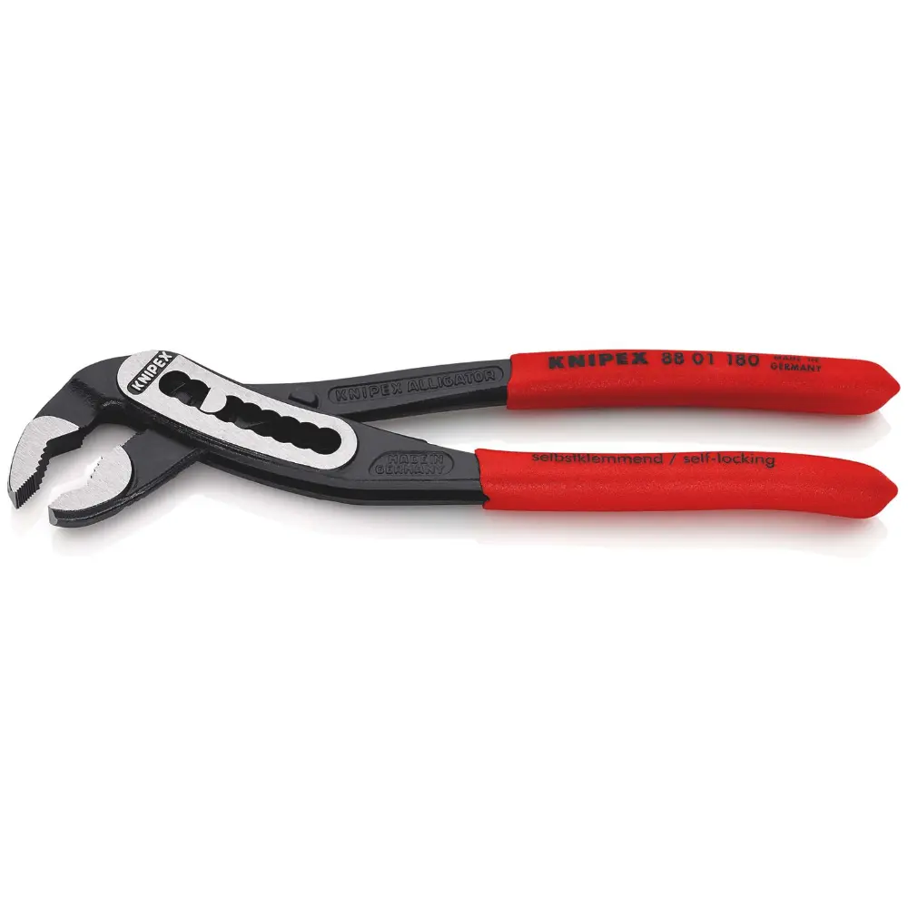 KNIPEX Alligator Wasserpumpenzange mit rutschhemmendem Kunststoff schwarz atramentiert 180 mm