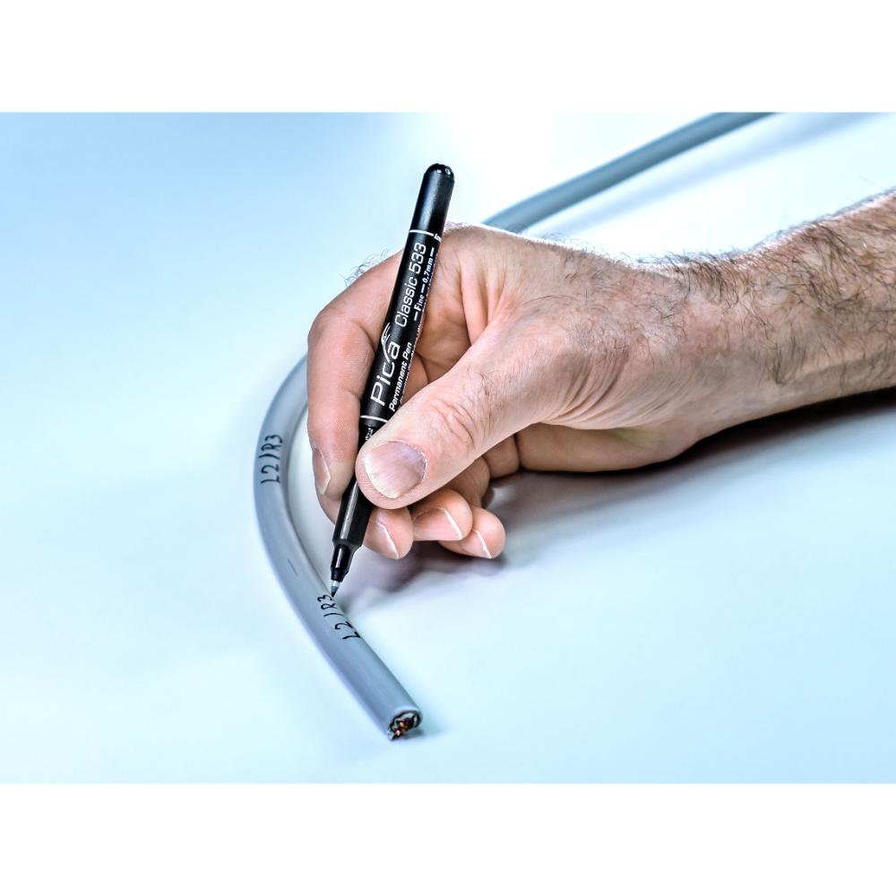 Pica Permanent Pen schwarz, Fine, 0,7mm