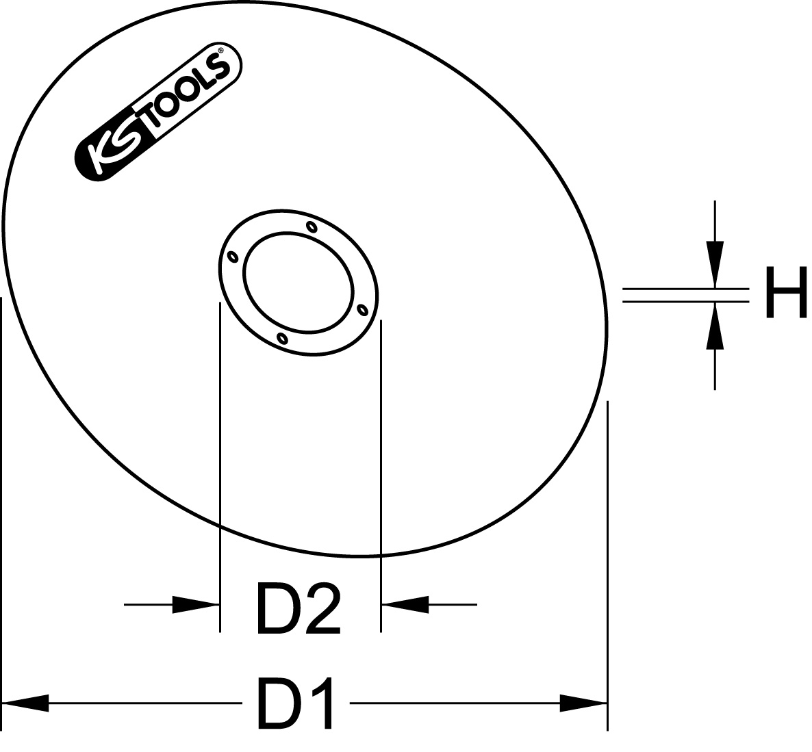 KS Tools Schruppschleifscheibe, gewölbt, Ø 59mm, 25-Pack