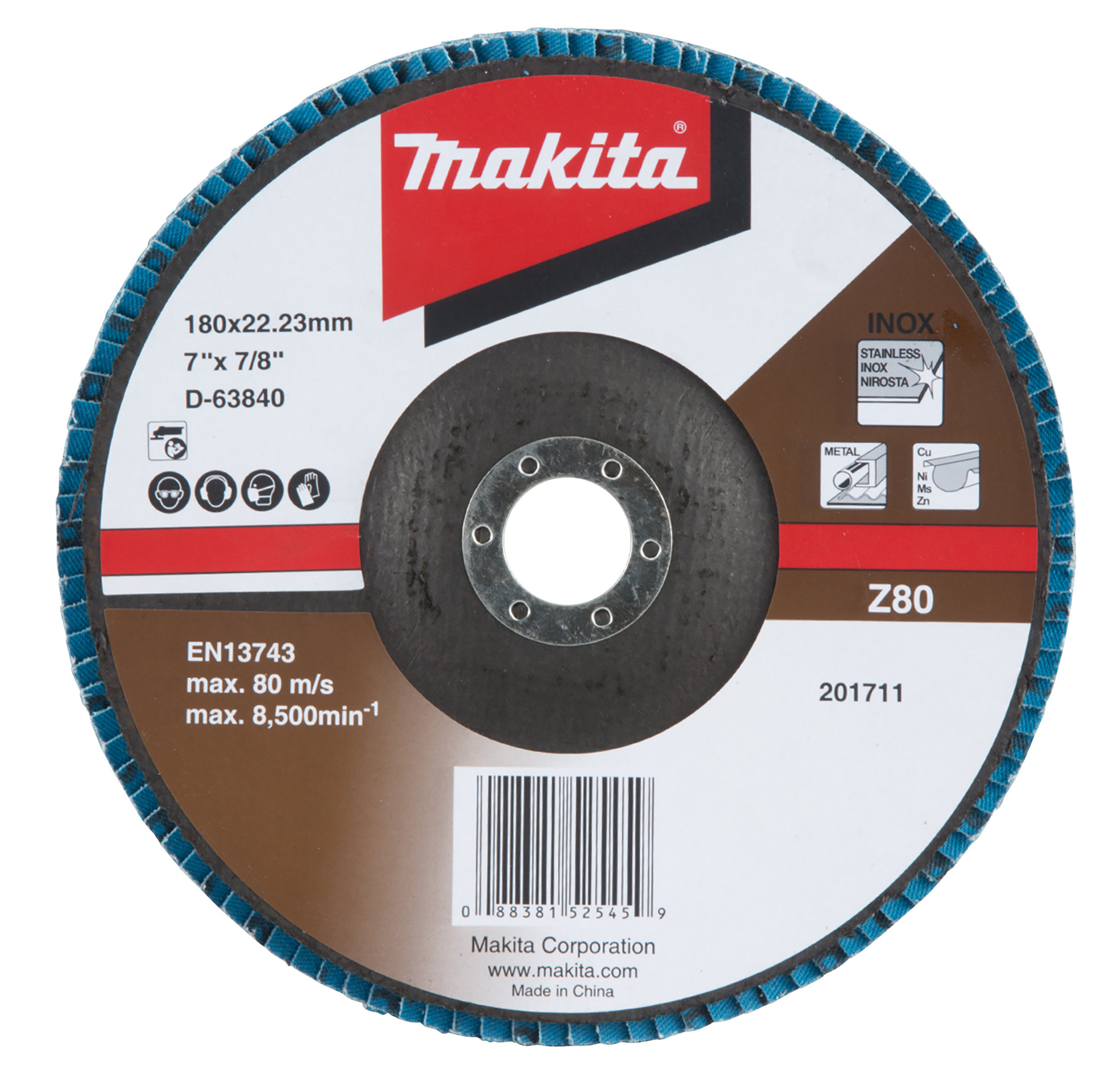 Makita Fächerschleifscheibe 180 mm Z80 - D-63840