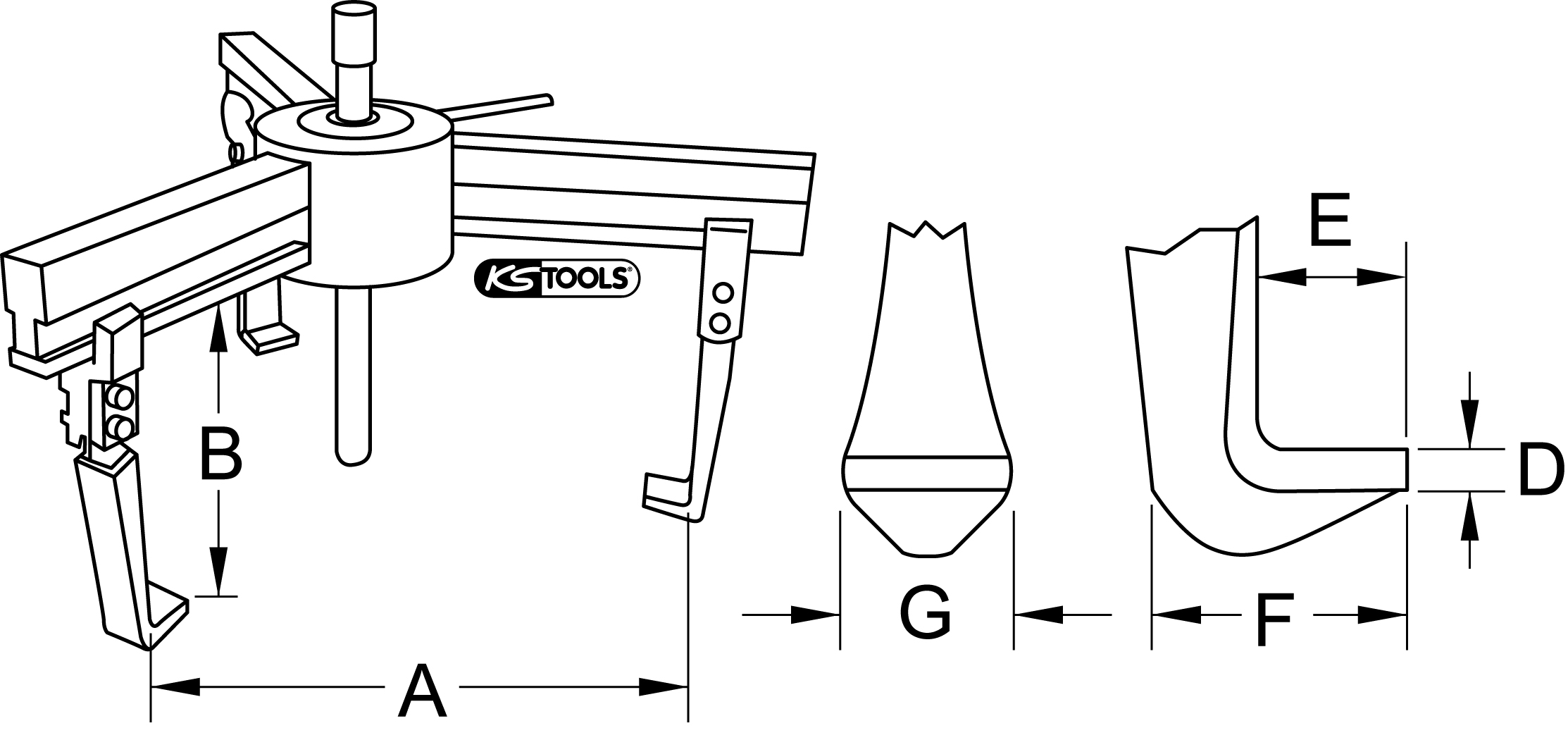 KS Tools Universal-Abzieher 3-armig, schwere Ausführung