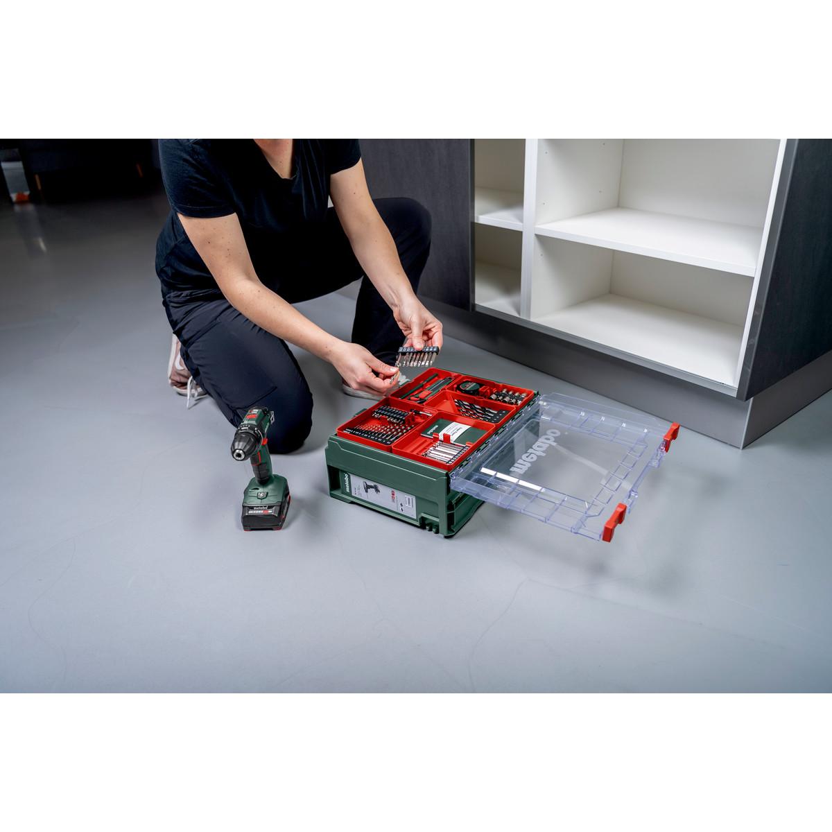 Metabo Akku-Bohrschrauber BS 18 Quick Set mit 74-teiliger Mobiler Werkstatt - Kunststoffkoffer - 18V