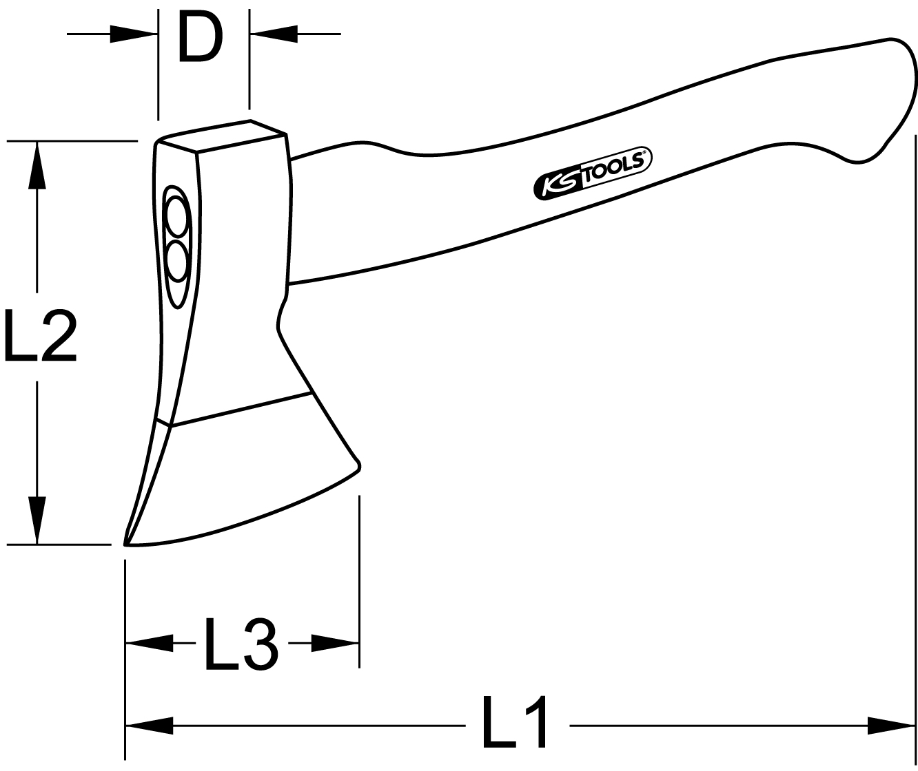 KS Tools Handbeil mit Hickorystiel