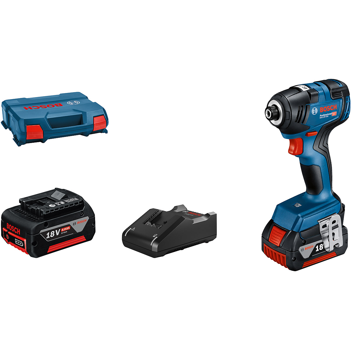 Bosch Akku-Drehschlagschrauber GDR B861718V-200 mit 2x Akku GBA 18V 4.0Ah in L-Case