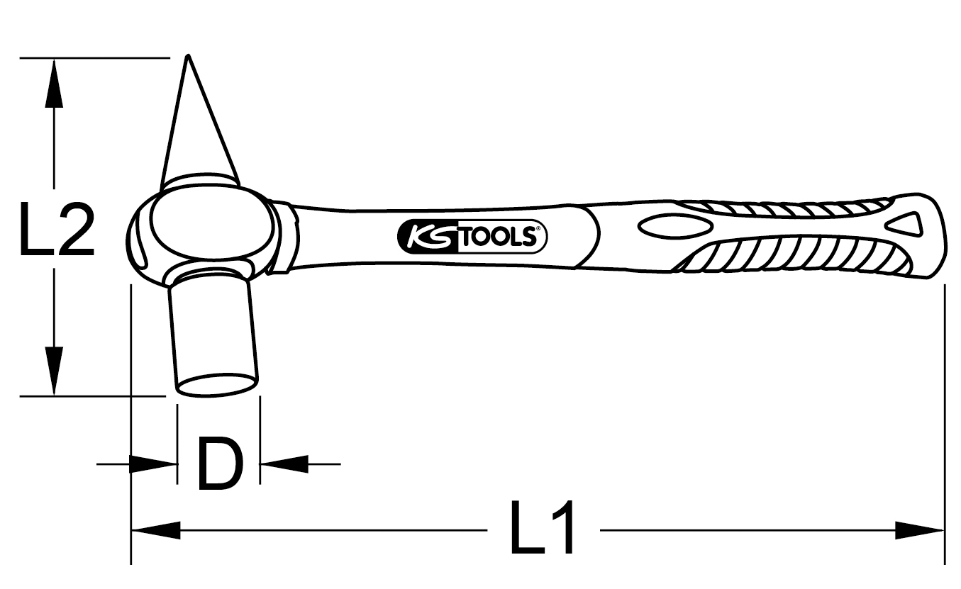 KS Tools EDELSTAHL Prüfhammer