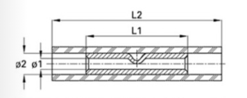 HERTH&BUSS Quetschverbinder, 0,5 - 1 mm², DIN 46245, Stoßverbinder