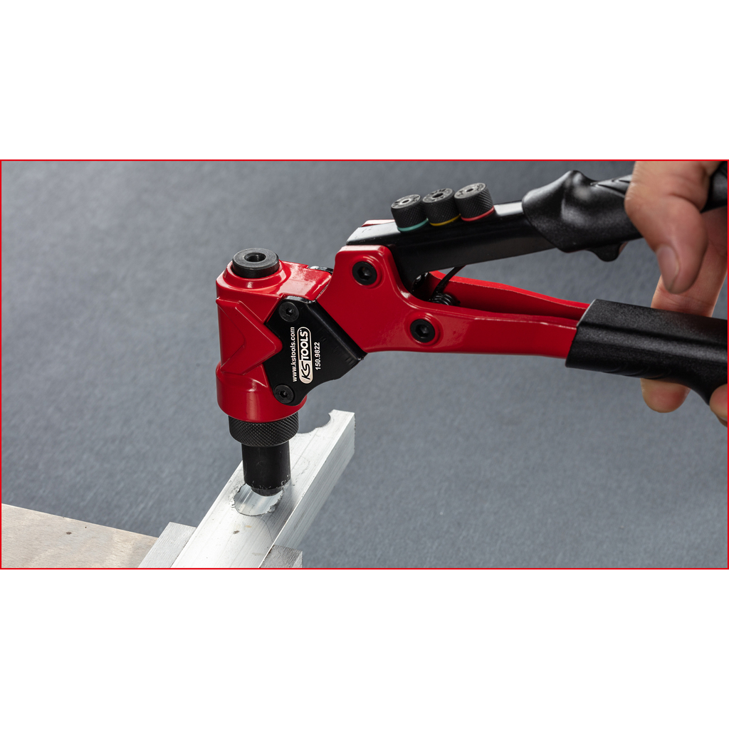 KS Tools 3 in 1 Handnietzangen-Satz, drehbar, 12-tlg.