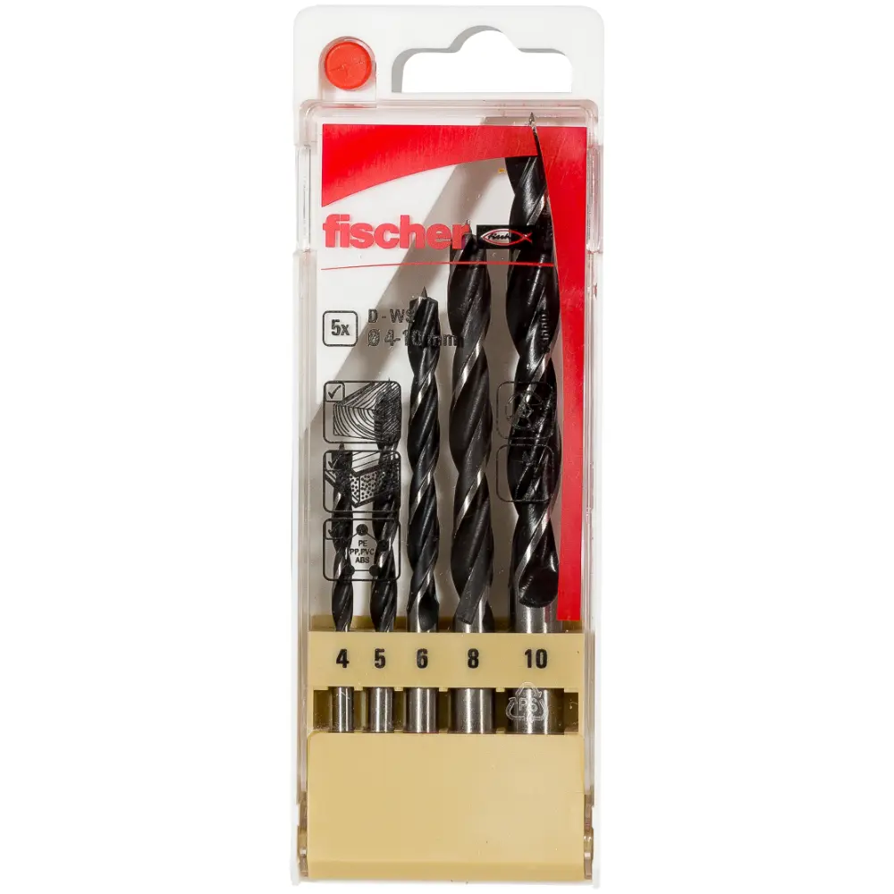 Fischer Holzbohrer D-WS Set 4-10mm (5)