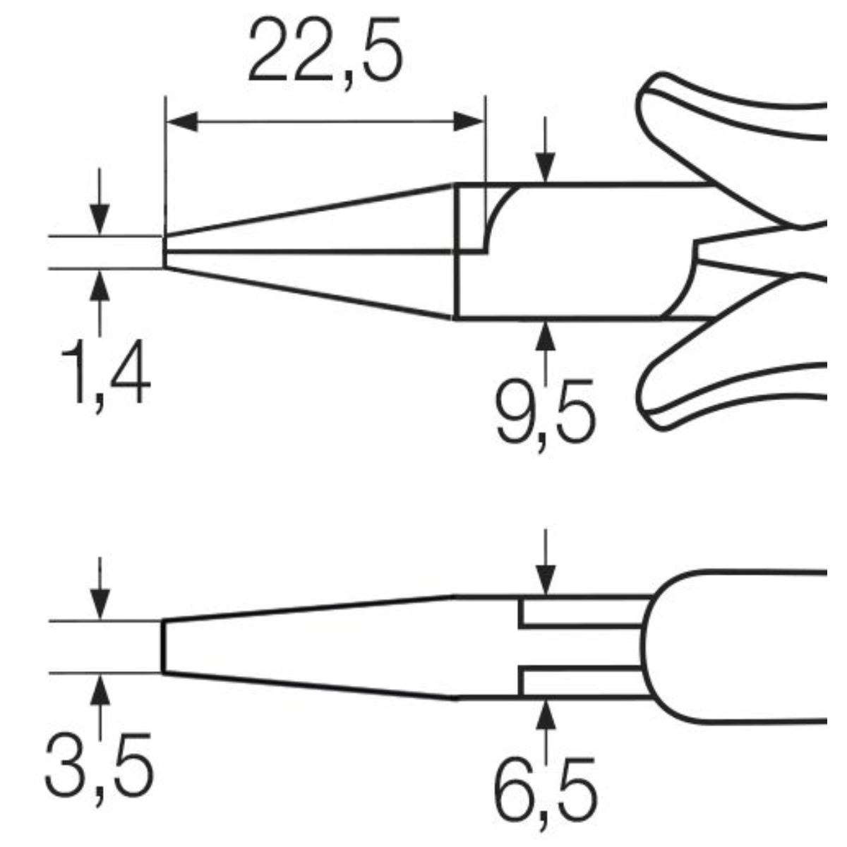 Wiha Flachzange Professional ESD flache, kurze Backen