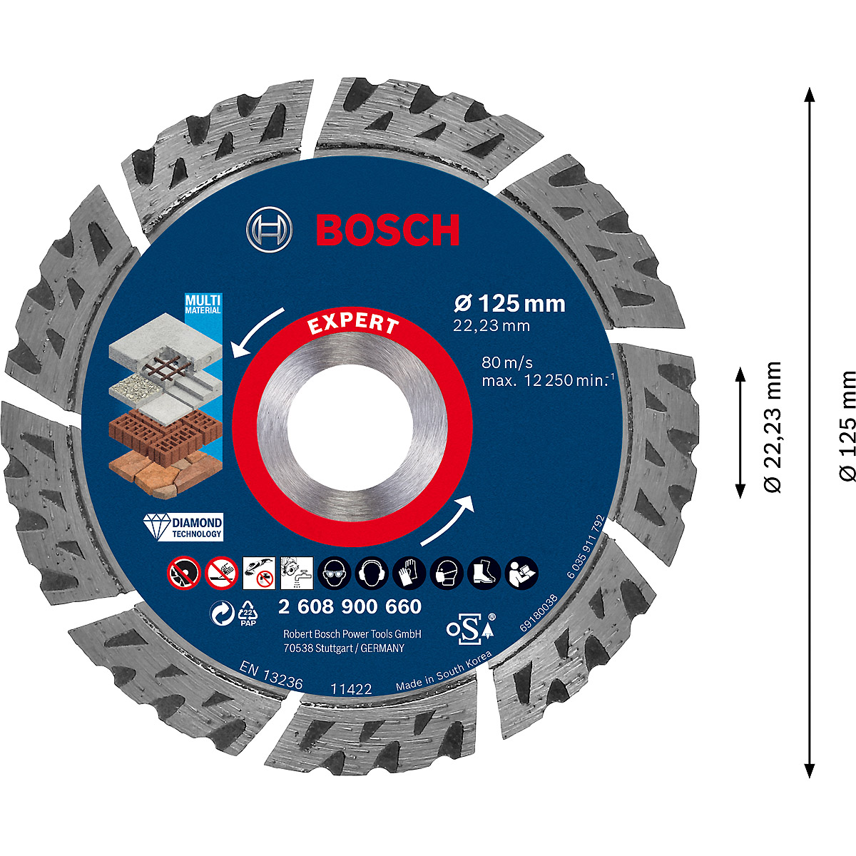 Bosch EXPERT MultiMaterial Diamanttrennscheiben, für kleine Winkelschleifer